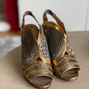 Christian Louboutin Snakeskin Sandal Heel
